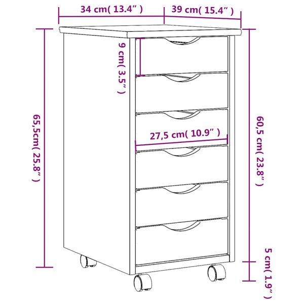 Rollschrank Kiefer Massivholz Honigbraun
