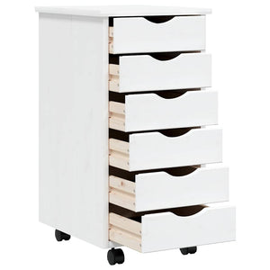 Rollschrank Kiefer Massivholz Weiß