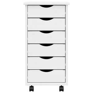 Rollschrank Kiefer Massivholz Weiß