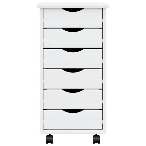 Rollschrank Kiefer Massivholz Weiß