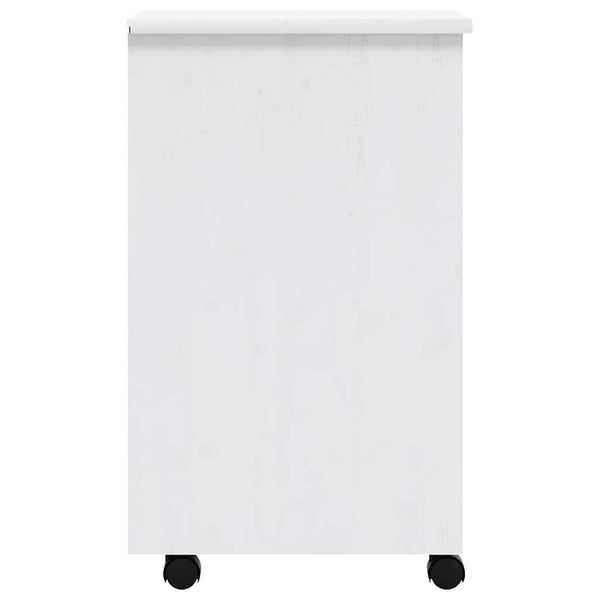 Rollschrank Kiefer Massivholz Weiß