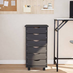 Rollschrank Kiefer Grau mit Schubladen