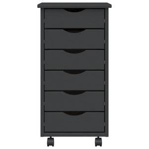 Rollschrank Kiefer Grau mit Schubladen