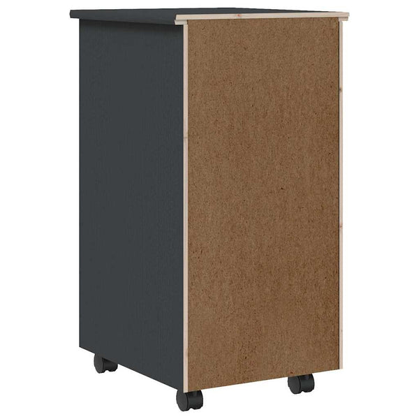 Rollschrank Kiefer Grau mit Schubladen