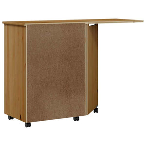 Rollschrank mit Schreibtisch Honigbraun Kiefer