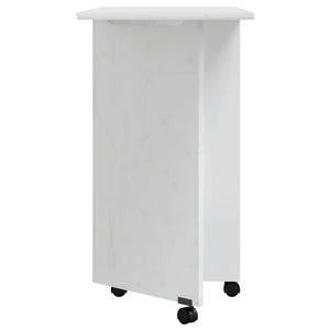 Rollschrank mit Schreibtisch Weiß Kiefer Massivholz