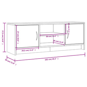 Schwarzer TV-Schrank, 102 cm