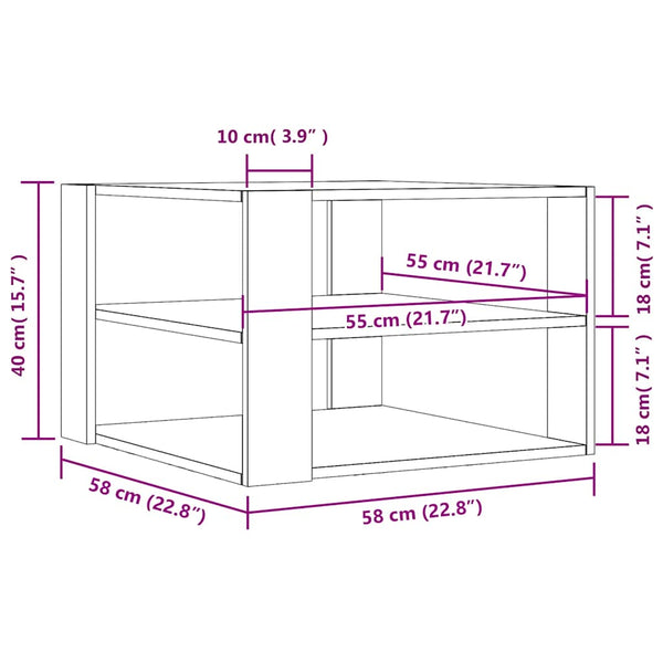 Sonoma Eiche Couchtisch 58x58 cm