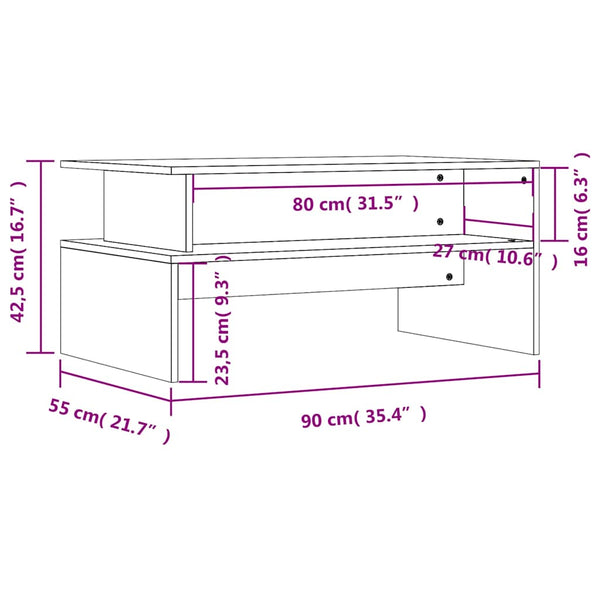 Schwarzer Couchtisch 90x55 cm