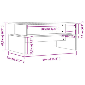 Couchtisch Grau Sonoma 90x55 cm