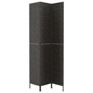 Schwarzer 3-teiliger Paravent aus Wasserhyazinthe, 122x180 cm