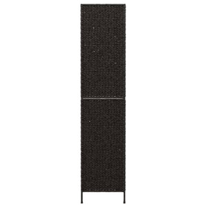 Schwarzer 3-teiliger Paravent aus Wasserhyazinthe, 122x180 cm