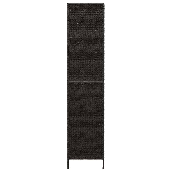 Schwarzer 3-teiliger Paravent aus Wasserhyazinthe, 122x180 cm