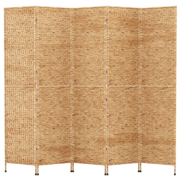 5-teiliger Paravent aus Wasserhyazinthe, 205x180 cm