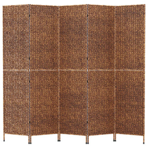 5-teiliger Paravent Braun Wasserhyazinthe 205x180 cm