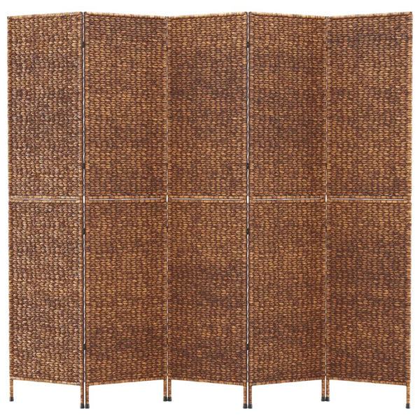 5-teiliger Paravent Braun Wasserhyazinthe 205x180 cm