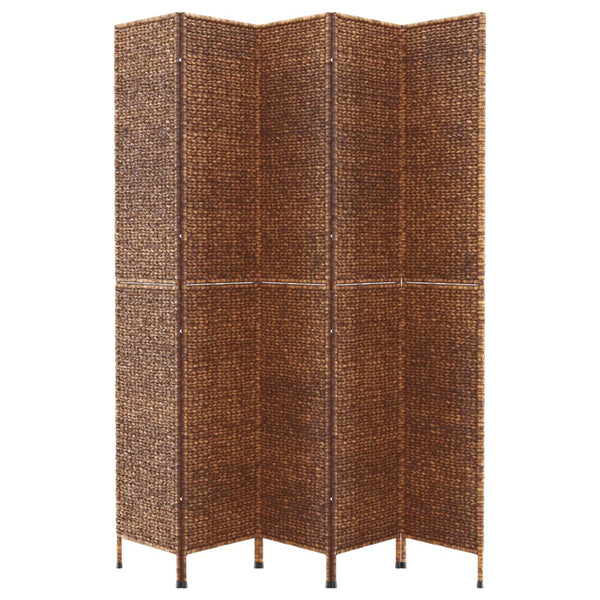 5-teiliger Paravent Braun Wasserhyazinthe 205x180 cm