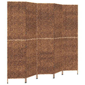 5-teiliger Paravent Braun Wasserhyazinthe 205x180 cm