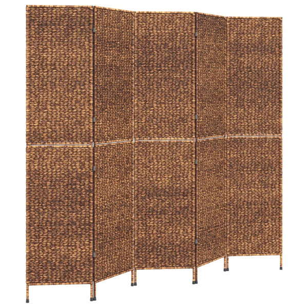 5-teiliger Paravent Braun Wasserhyazinthe 205x180 cm