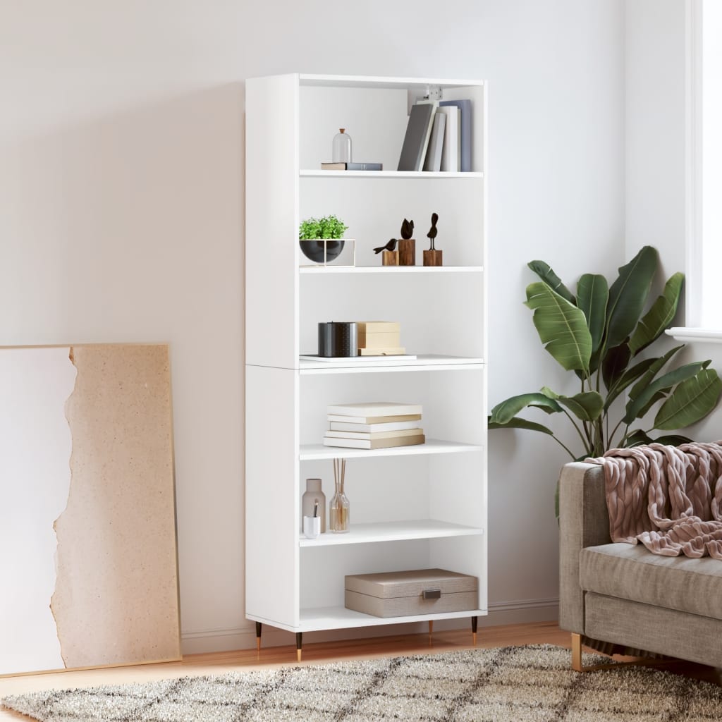Highboard Weiß Hochglanz 69,5x32,5x180cm