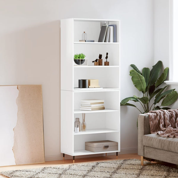 Highboard Weiß Hochglanz 69,5x32,5x180cm