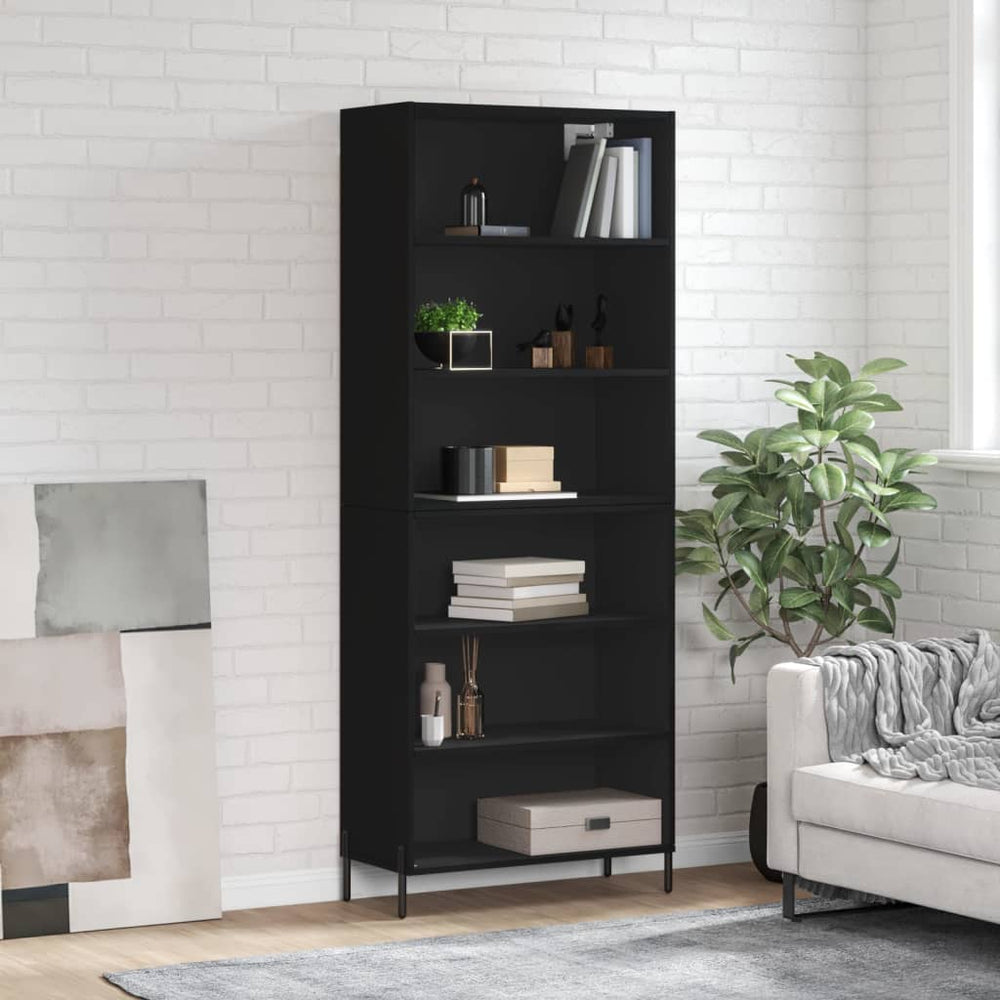 Highboard Schwarz 180 cm Holzwerkstoff