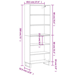Highboard Betongrau 69,5x32,5x180 cm