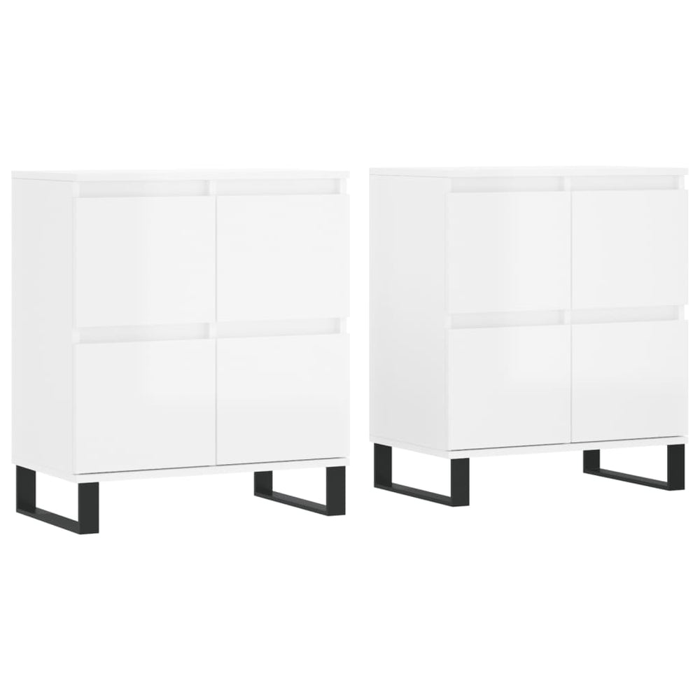 vidaXL Sideboards 2 pcs. High Gloss White Engineered Wood