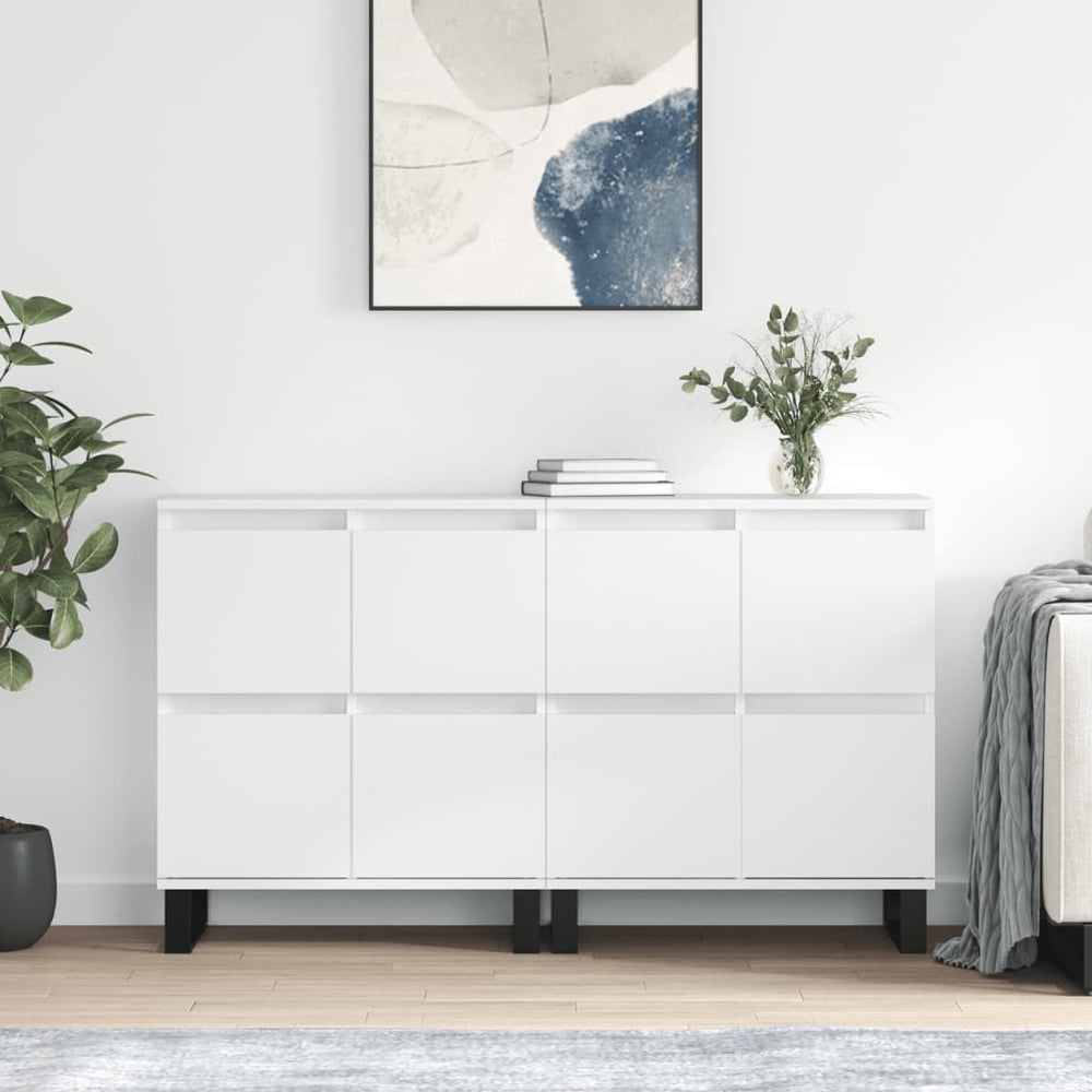 vidaXL Sideboards 2 pcs. High Gloss White Engineered Wood