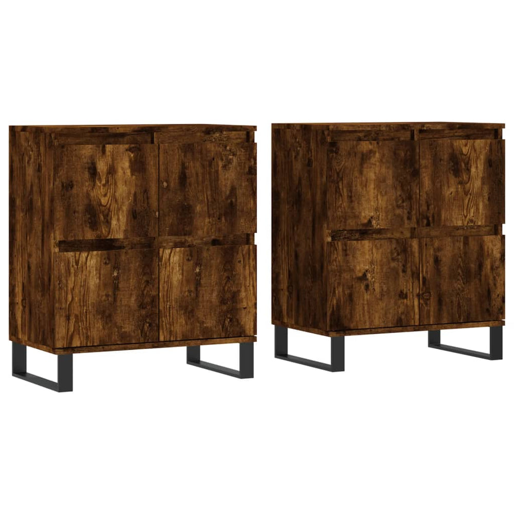 vidaXL Sideboards 2 pcs. Smoked Oak Engineered Wood