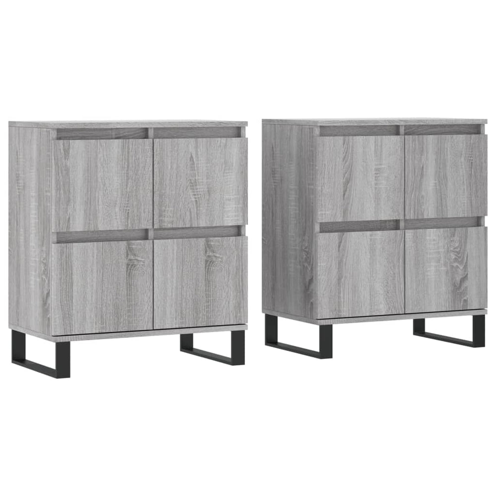 vidaXL Sideboards 2 pcs. Grey Sonoma Engineered Wood