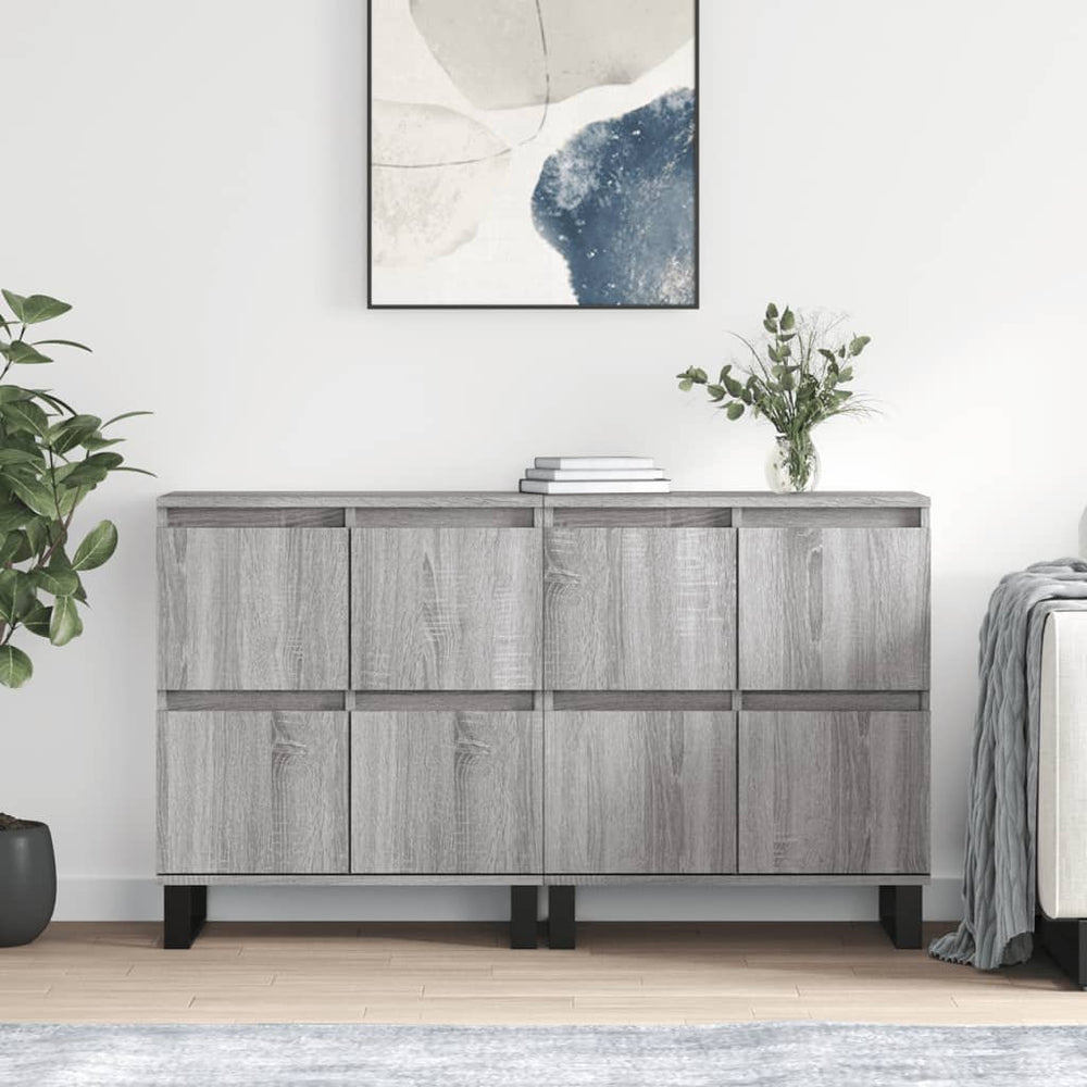 vidaXL Sideboards 2 pcs. Grey Sonoma Engineered Wood