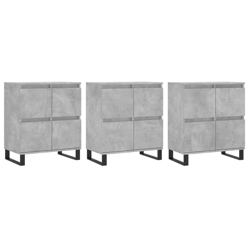 vidaXL Sideboards 3 pcs. Concrete Grey Engineered Wood