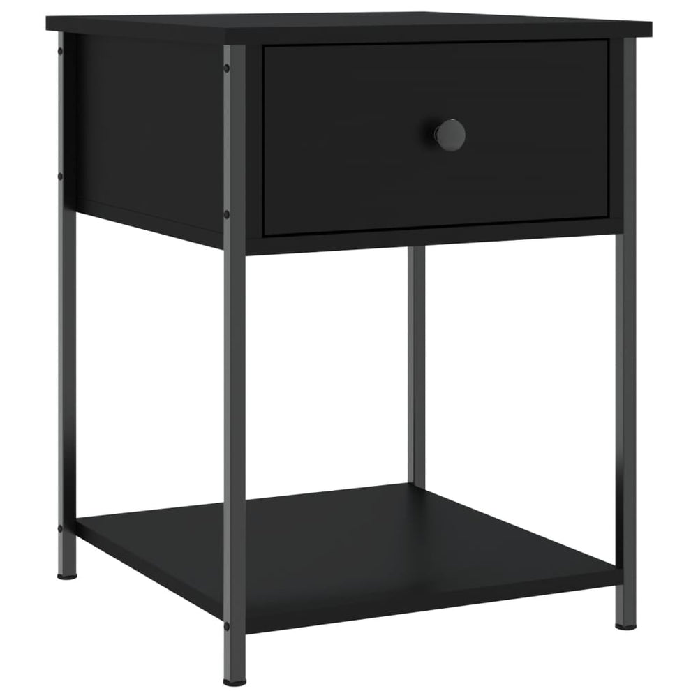 vidaXL Nightstand Black 44x45x58 cm Engineered Wood