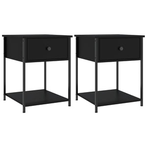 2er Set Nachttische Schwarz 44x45x58 cm Holzwerkstoff