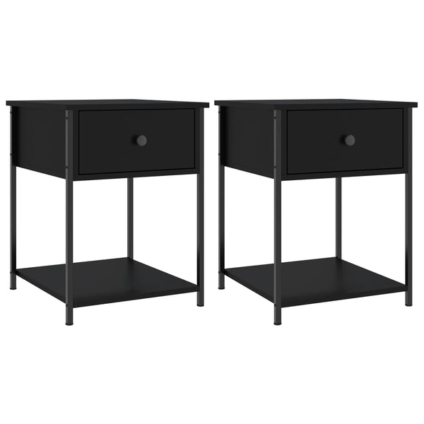 2er Set Nachttische Schwarz 44x45x58 cm Holzwerkstoff