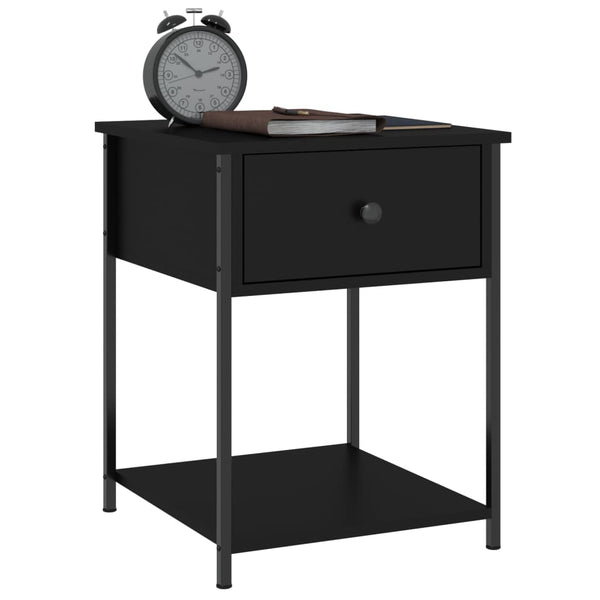2er Set Nachttische Schwarz 44x45x58 cm Holzwerkstoff