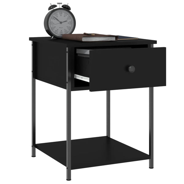 2er Set Nachttische Schwarz 44x45x58 cm Holzwerkstoff