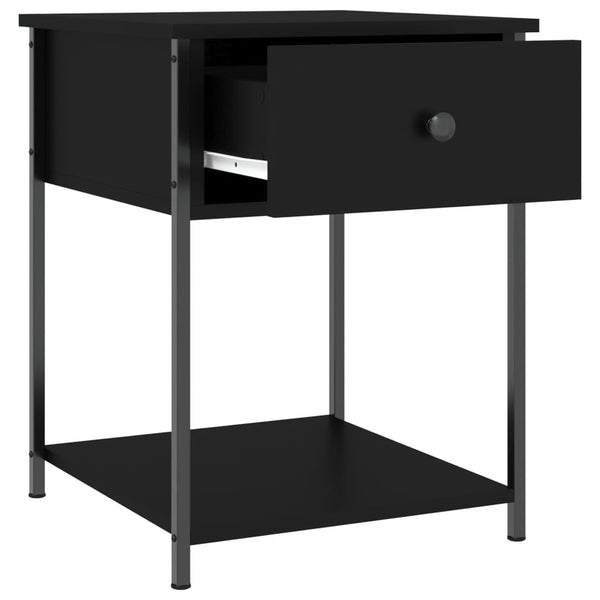 2er Set Nachttische Schwarz 44x45x58 cm Holzwerkstoff