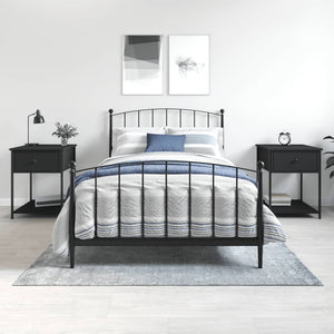 2er Set Nachttische Schwarz 44x45x58 cm Holzwerkstoff
