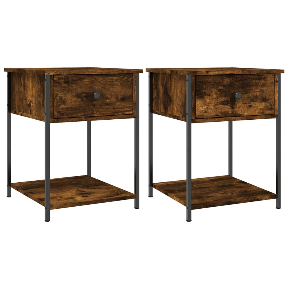 vidaXL Nightstands 2 pcs Smoked Oak 44x45x58 cm Engineered Wood