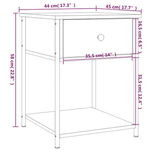 Nachttisch Grau Sonoma 44x45x58 cm