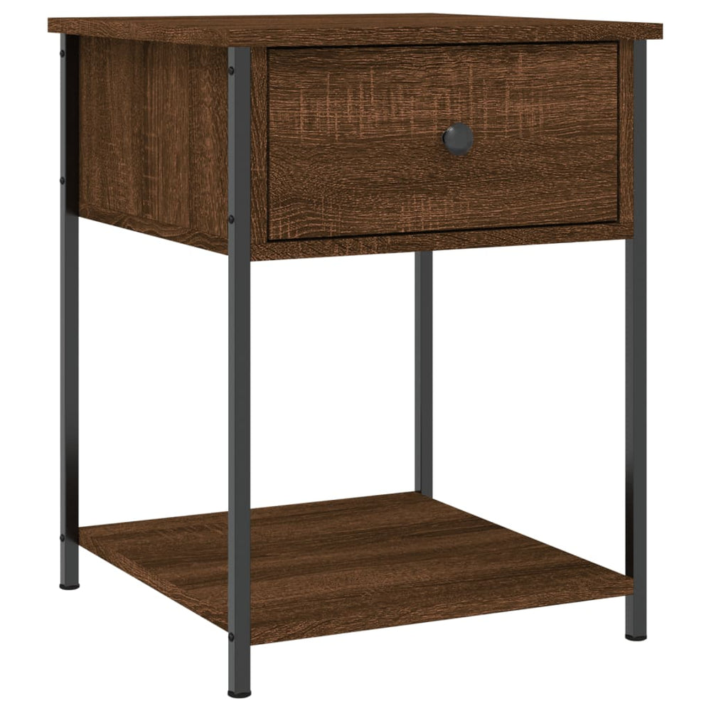 vidaXL Bedside Cabinet Brown Oak Look 44x45x58 cm Engineered Wood