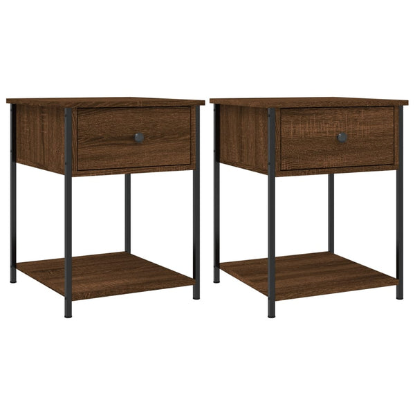 Nachttische 2er Set Eiche Braun 44x45x58cm