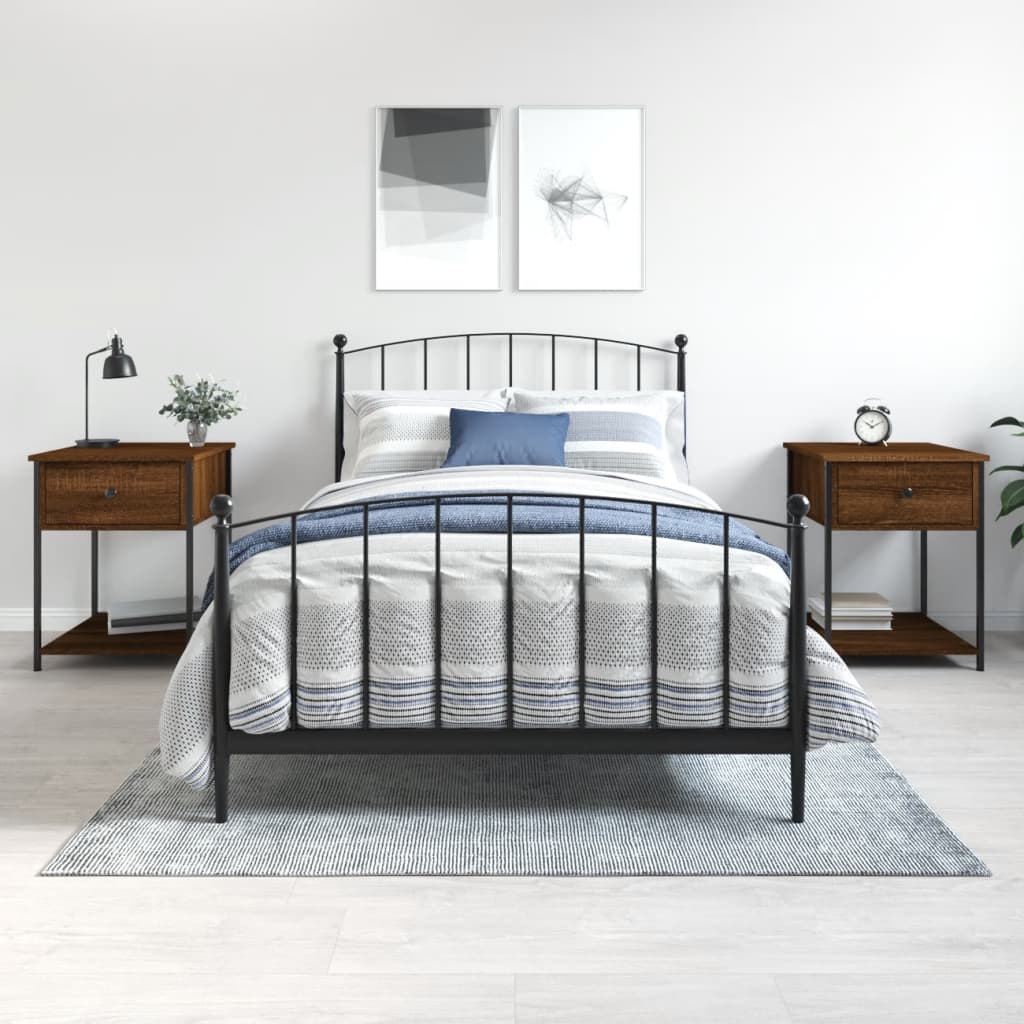 Nachttische 2er Set Eiche Braun 44x45x58cm
