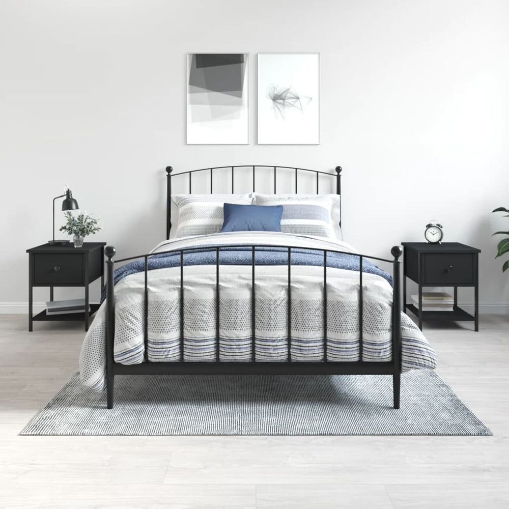 Nachttische Schwarz 2er Set