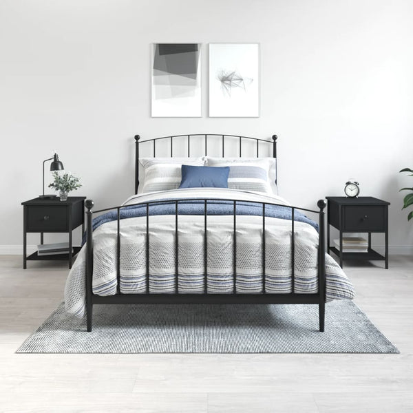 Nachttische Schwarz 2er Set