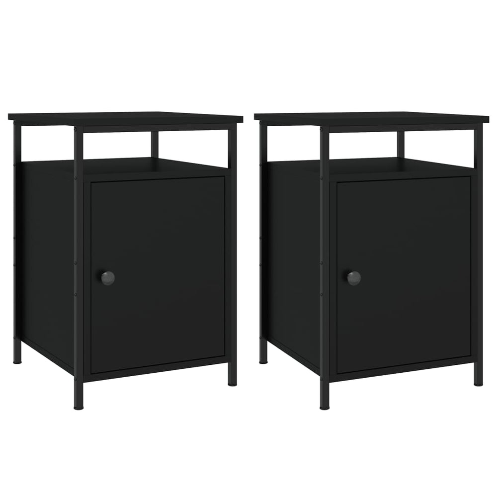 Nachttische 2er Set, Schwarz 40x42x60 cm