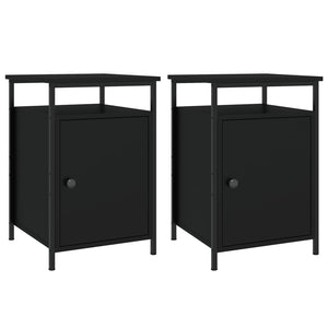 Nachttische 2er Set, Schwarz 40x42x60 cm