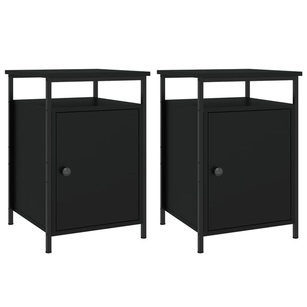 Nachttische 2er Set, Schwarz 40x42x60 cm